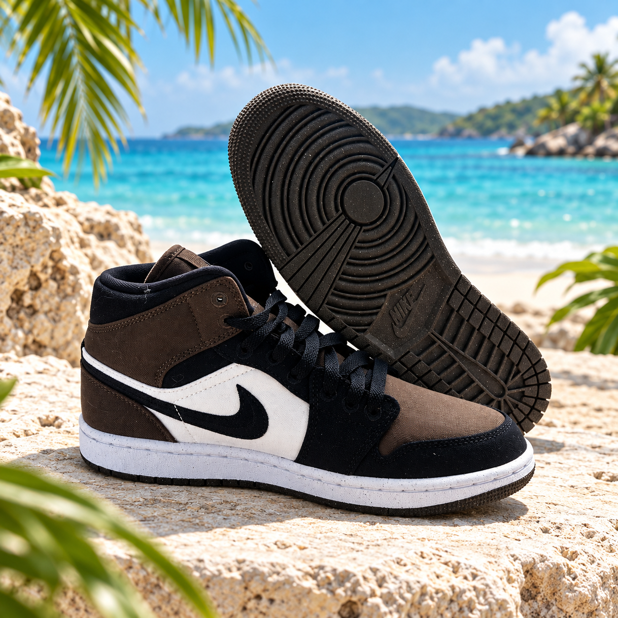 Chaussures Jordan 1 Mid Olive Toe - Neuve & Authentique