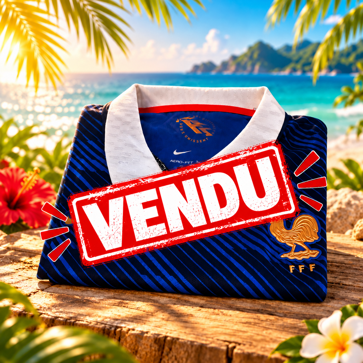 Maillot de l’équipe de France vendu au paradis tropical